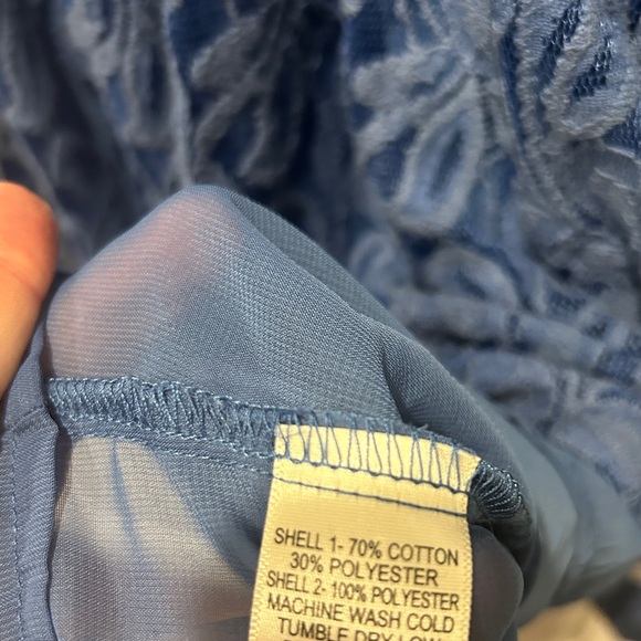 Monteau blue lace dress elastic waist large - Picture 5 of 12